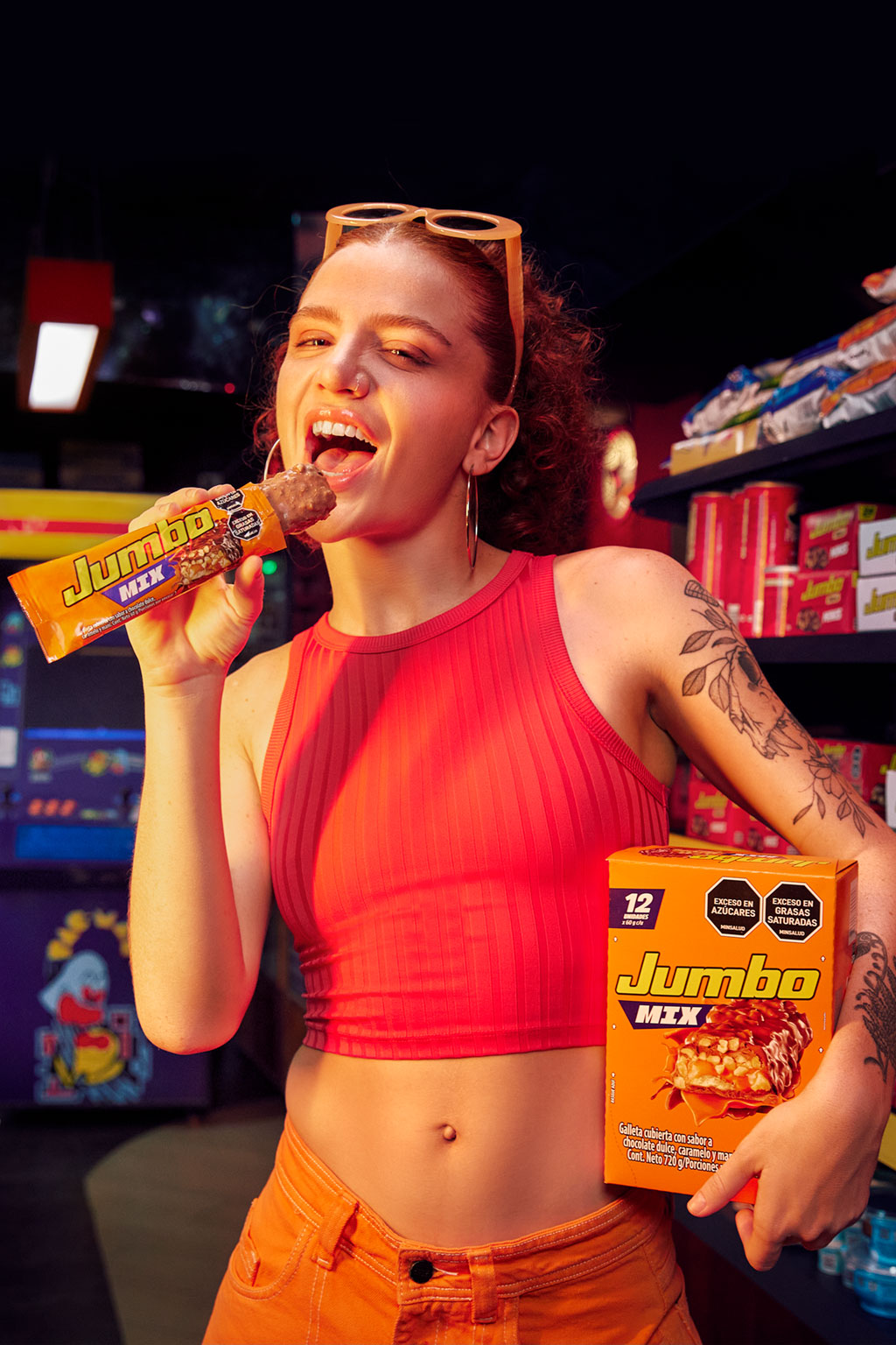 Portrait with Jumbo Mix in an arcade
